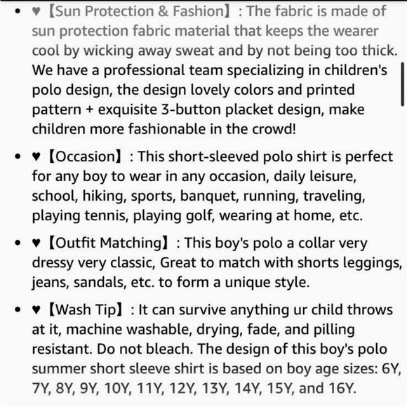 BOYS GOLF POLO SHIRT - Picture 10 of 10